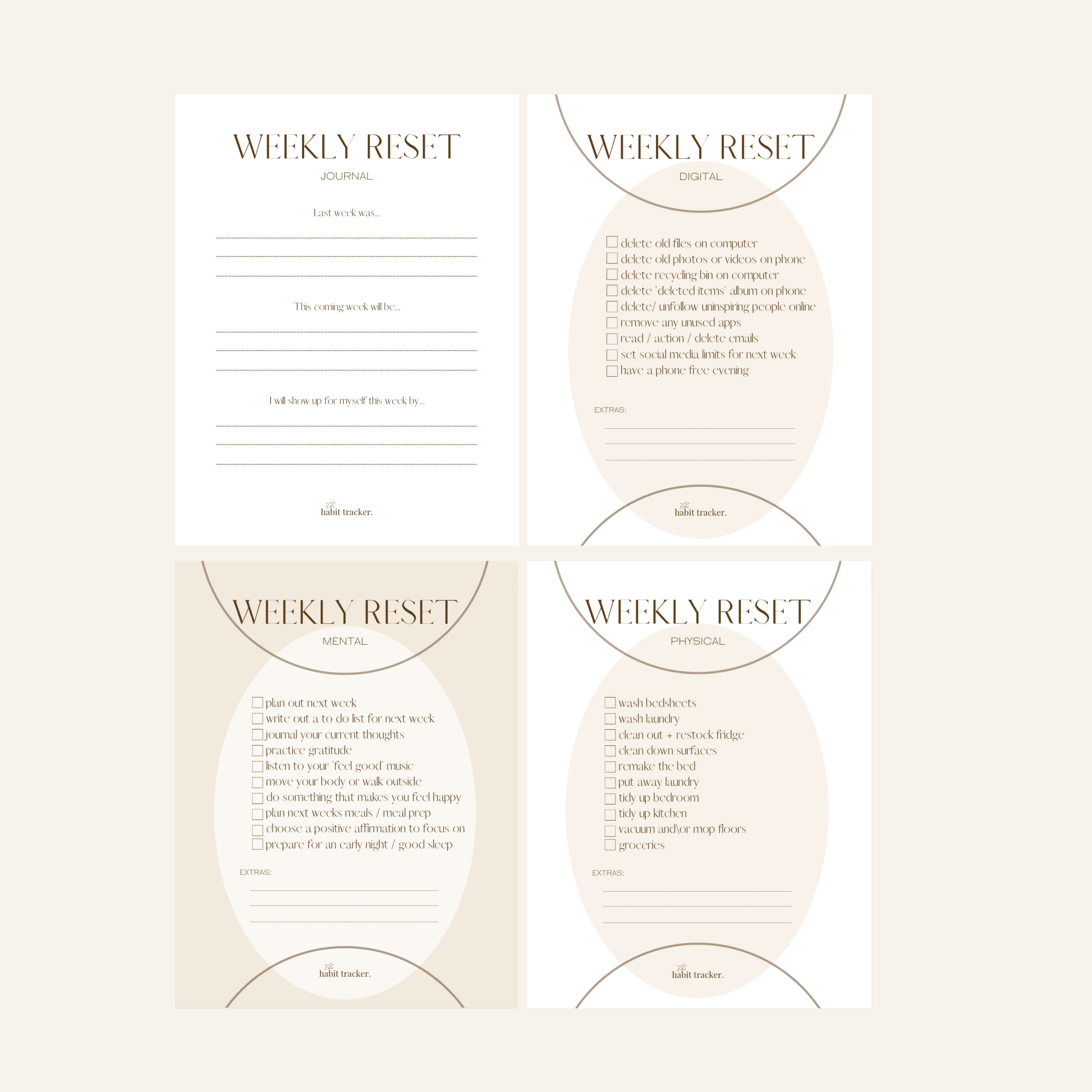 Weekly reset bundle (digital) - the habit tracker x bec stewart