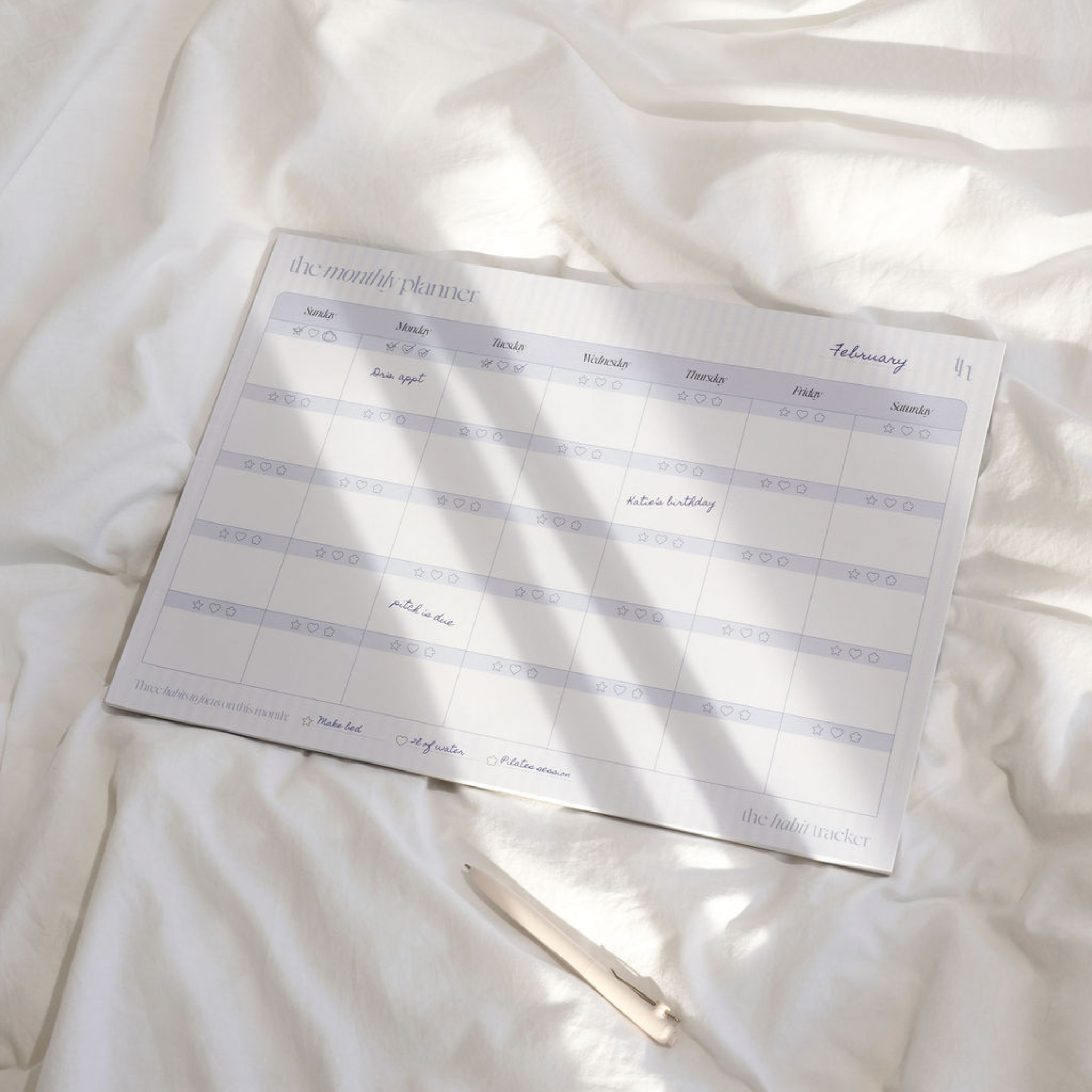 Monthly Desktop Planner Pad